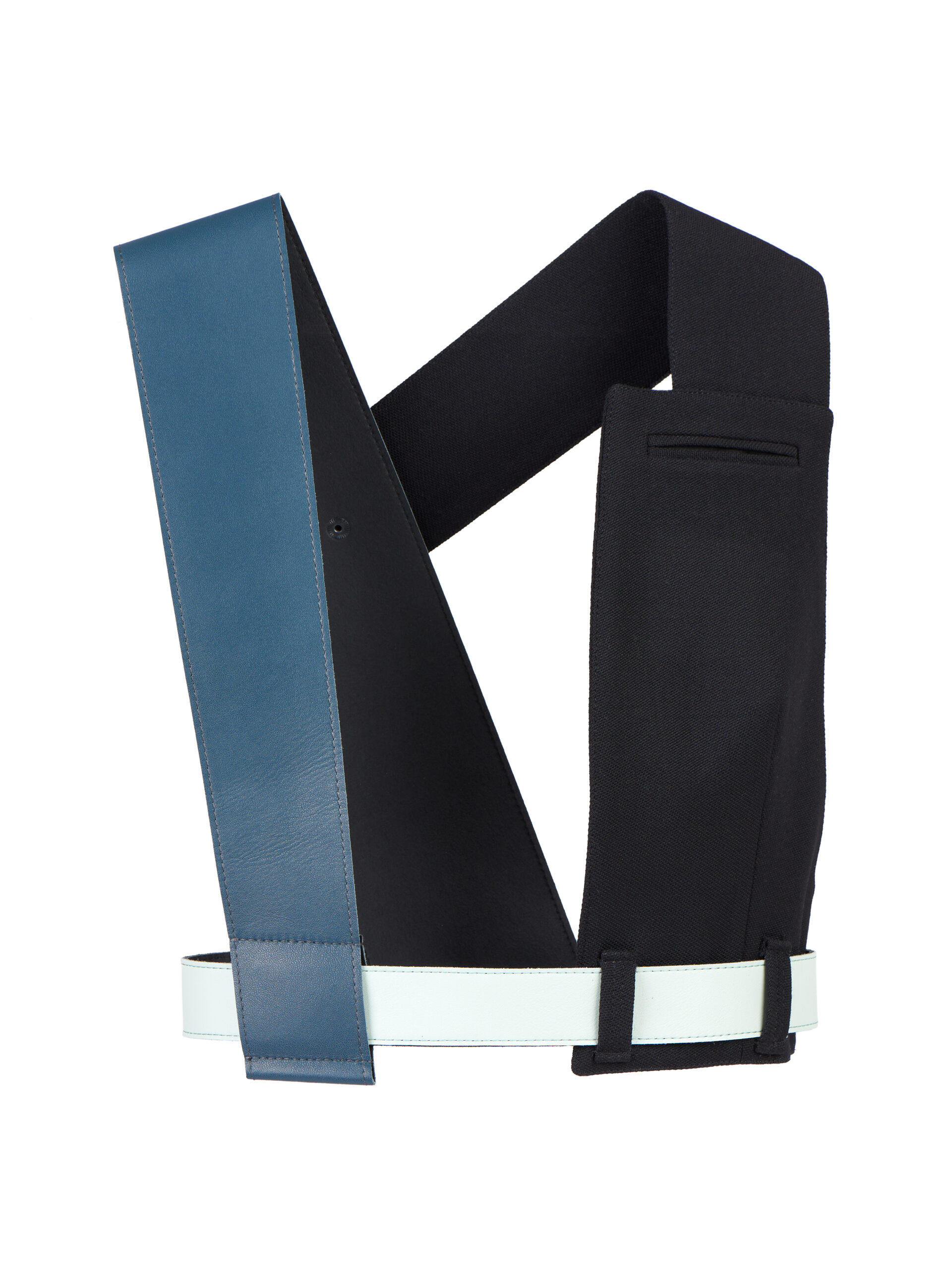 Vest-aksessuaar must – sinised rihmad / Vest-accessory black – blue and light blue straps