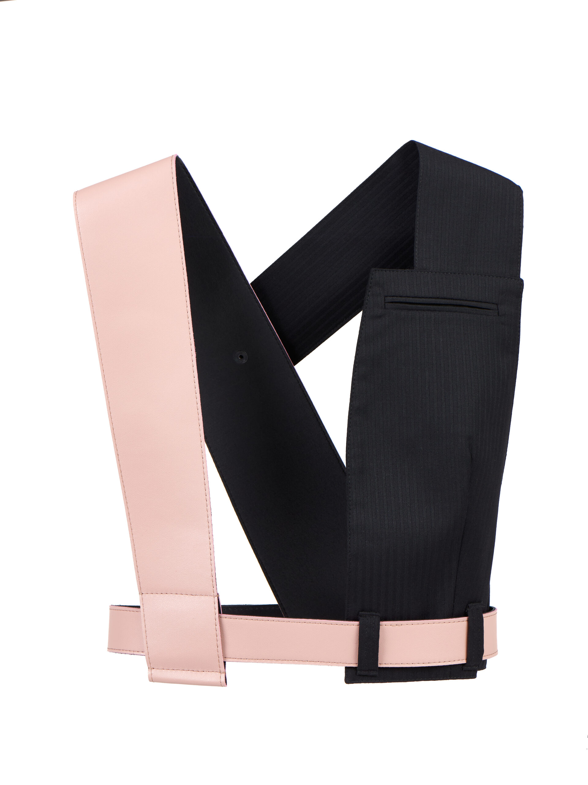 Vest-aksessuaar must triibuline – roosad rihmad / Vest-accessory black striped – pink straps